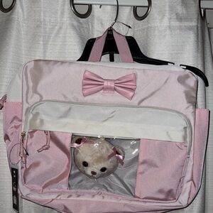 bark and meow premium pet travel tote carrier bag PetAmi Dog Purse for Small Dogs Cats, TSA Airline Approved Soft-Sided Carrier with Pockets, Ventilated with Bed & Shoulder Strap, Puppy Kitten, Max 12 lbs, Pink Model:7'0
